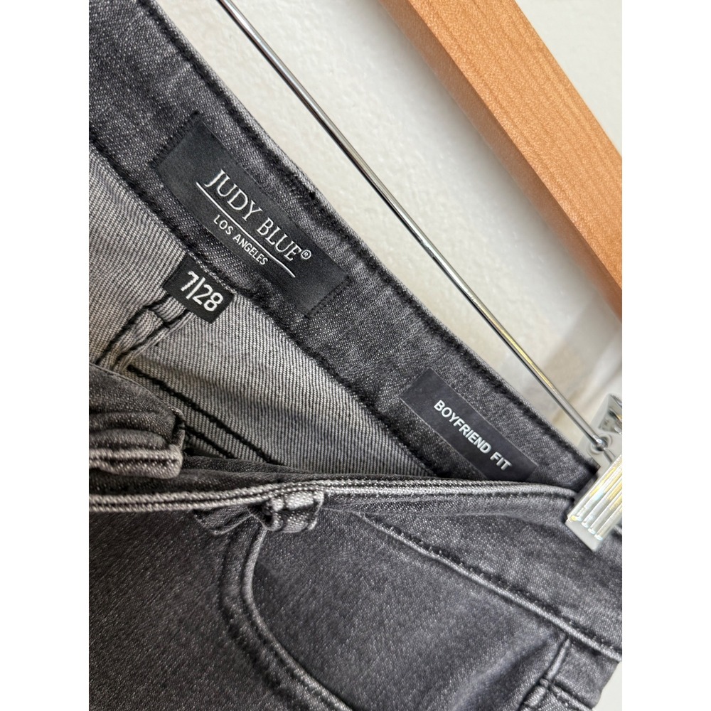 Judy Blue Boyfriend Jeans Size 7/28 Gray Wash Denim Cuffed Ankle Casual JB88130 - Picture 7 of 14